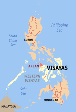 Localisation de la province d'Aklan (en rouge) dans les Philippines.