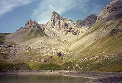 Table des Trois Rois vue du lac de Lhurs