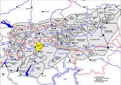 Carte de localisation des Alpes de Sarntal.