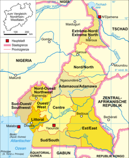 Le bassin de la Sanaga est situé au centre du Cameroun.