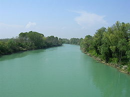 Le fleuve Piave dans la plaine vénète