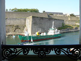 Le Taillefer 3, cargo côtier dans le port de Belle-Île-en-Mer
