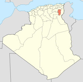 Localisation de la Wilaya de Khenchela.