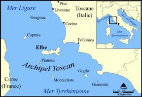 Carte de l'archipel toscan