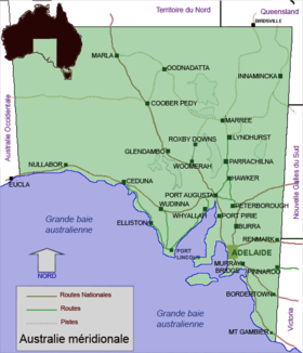 carte : Géographie de l'Australie-Méridionale