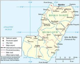 Carte de Bioko.