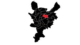 Localisation de Bressoux dans la Ville de Liège