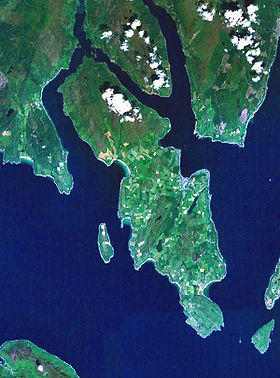 Image satellite de l'île de Bute.