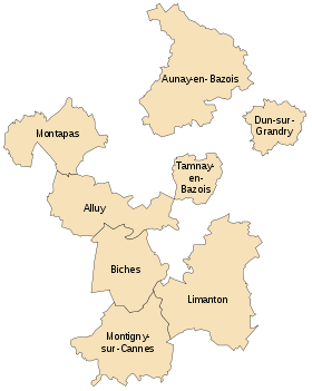 Carte de la communauté de communes du Bazois