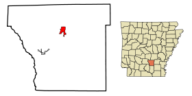 Cleveland County Arkansas Incorporated and Unincorporated areas Rison Highlighted.svg