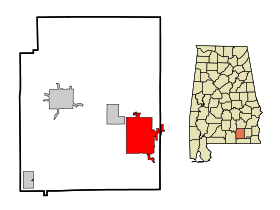 Coffee County Alabama Incorporated and Unincorporated areas Enterprise Highlighted.svg