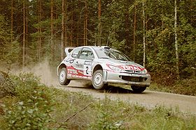Didier Auriol, lors du rallye de Finlande 2001