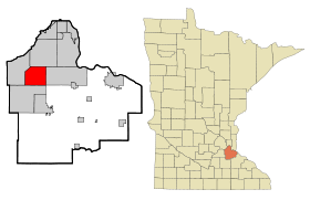 Dakota County Minnesota Incorporated and Unincorporated areas Apple Valley Highlighted.svg