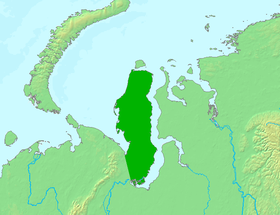 Carte de la péninsule de Yamal.