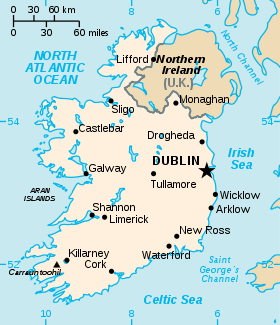 carte : Géographie de l'Irlande (pays)