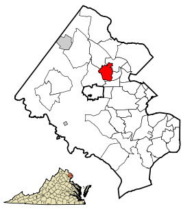 Fairfax County Virginia Incorporated and Unincorporated Areas Vienna highlighted.svg