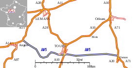 Carte de l’autoroute A 85
