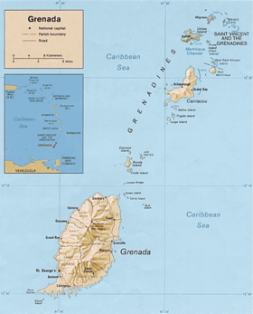carte : Géographie de la Grenade