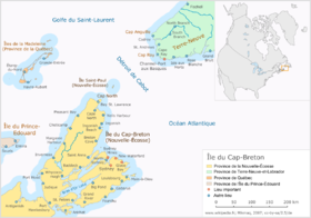 Carte de l'île du Cap-Breton et de ses environs.