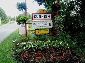 Entrée du village de Kunheim