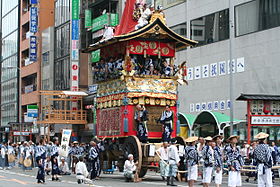 Char décoré lors de la parade à Gion le 17 juillet 2009