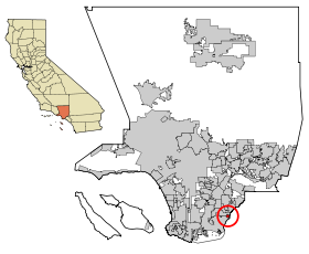 LA County Incorporated Areas Hawaiian Gardens highlighted.svg