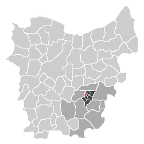 Localisation de Vlekkem dans la commune d'Erpe-Mere dans l'arrondissement d'Alost dans la province de Flandre-Orientale