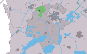 Localisation de Nijland dans la commune de Súdwest Fryslân
