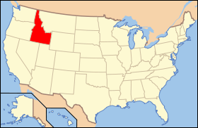 Carte avec l'Idaho en rouge.
