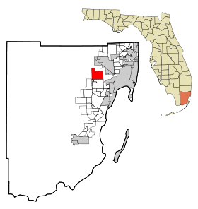 Miami-Dade County Florida Incorporated and Unincorporated areas Doral Highlighted.svg
