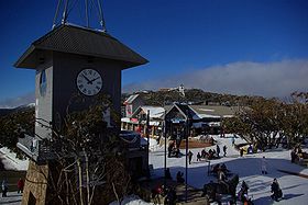 Le village de Mount Buller sous la neige