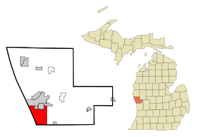 Muskegon County Michigan Incorporated and Unincorporated areas Norton Shores Highlighted.svg