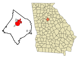 Newton County Georgia Incorporated and Unincorporated areas Covington Highlighted.svg