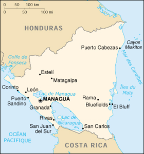 carte : Géographie du Nicaragua