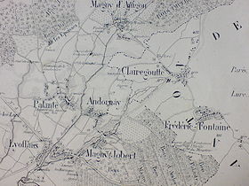 Palante sur l'Atlas cantonal des communes de Haute-Saône en 1858