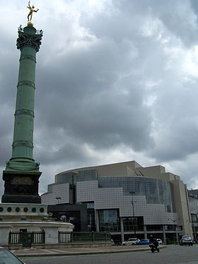 La colonne de Juillet et l'Opéra Bastille