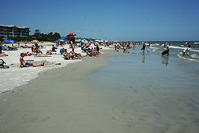 Plage de l'île de Hilton-Head à la fin du mois de juillet 2009