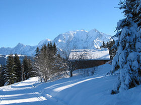 Vue de Saint-Gervais-les-Bains en période hivernale