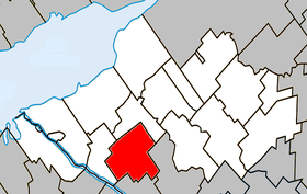 Localisation de la municipalité de paroisse dans la MRC de Nicolet-Yamaska