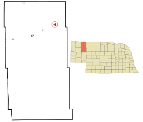 Sheridan County Nebraska Incorporated and Unincorporated areas Gordon Highlighted.svg
