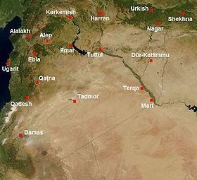 Qatna et les principaux sites de la Syrie du IIe millénaire