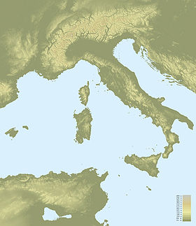 Carte topographique de la région géographique italienne.