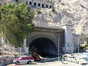 L'entrée du tunnel du Rove côté Marseille