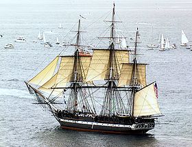 La Constitution, sous voile, dans la baie du Massachusetts, 21 juillet 1997