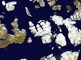 Vue satellite de l'île de Bathurst.