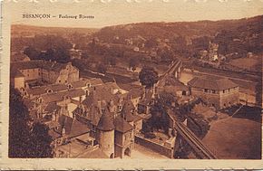 La ligne dans le faubourg Rivotte, à Besançon, au début du XXe siècle
