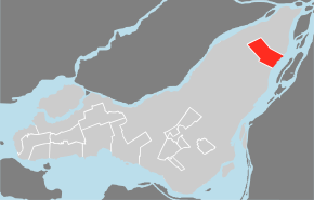  Localisation de Montréal-Est sur l'île de Montréal