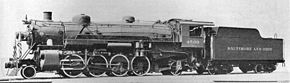 Mikado légère de l'USRA N°4500 du Baltimore and Ohio Railroad (photo prise en 1922)