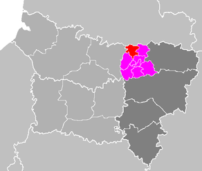 Situation du canton du Catelet dans le département Aisne