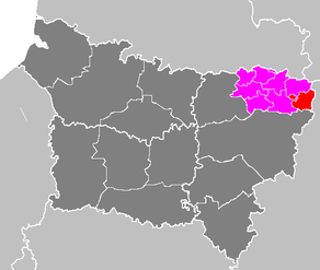 Situation du canton d'Aubenton dans le département Aisne